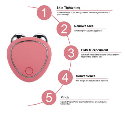 Micro Current Beauty Instrument Roller - Pink
