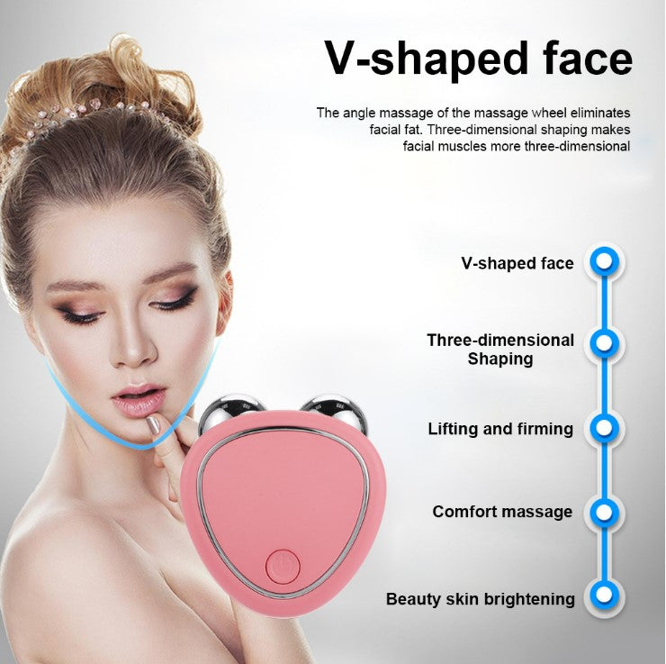 Micro Current Beauty Instrument Roller - Pink