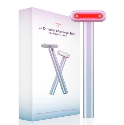 4 in 1 Facial Wand EMS Microcurrent Vibration Warm Red Light Face Lifting Machine Skin Tightening Device - Blue