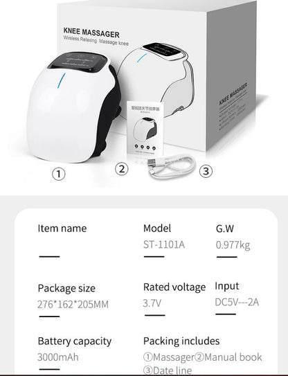 Knee Massager with Heat and Kneading for Pain Relief Rechargeable LED Display