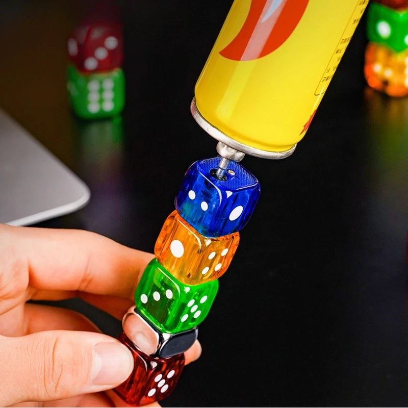 Colorful Dice Rotating Luminous Lighter New Style Windproof Green Flame Men's Gift Cigarette Lighter